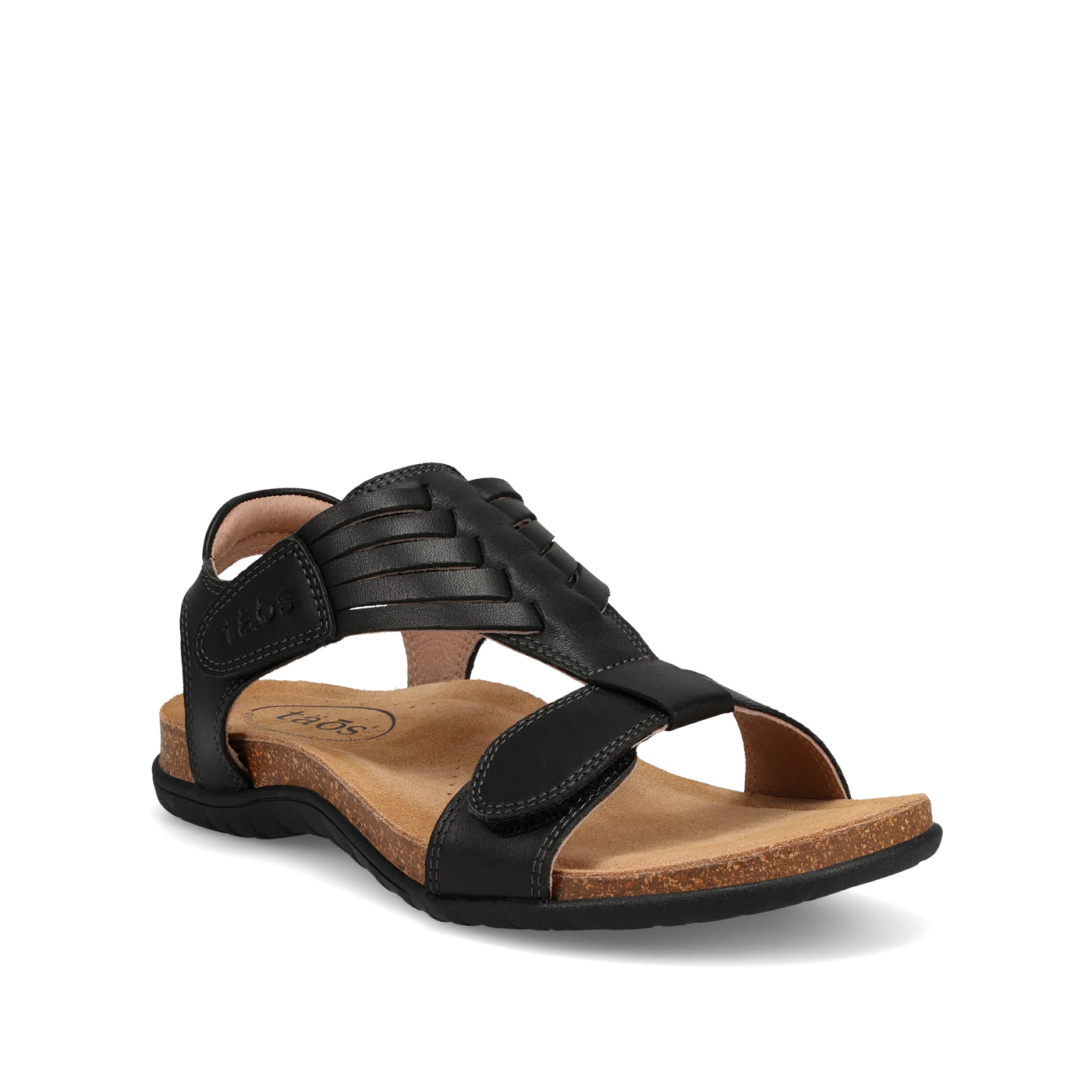 Taos Women's Wonderful Woven Leather Sandal in Black