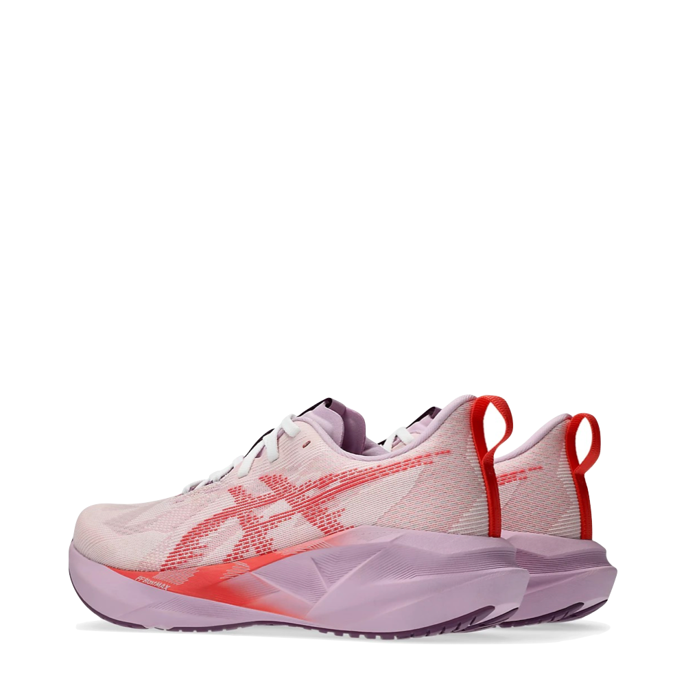 Heel view of Asics Novablast 5 Sneaker for women.