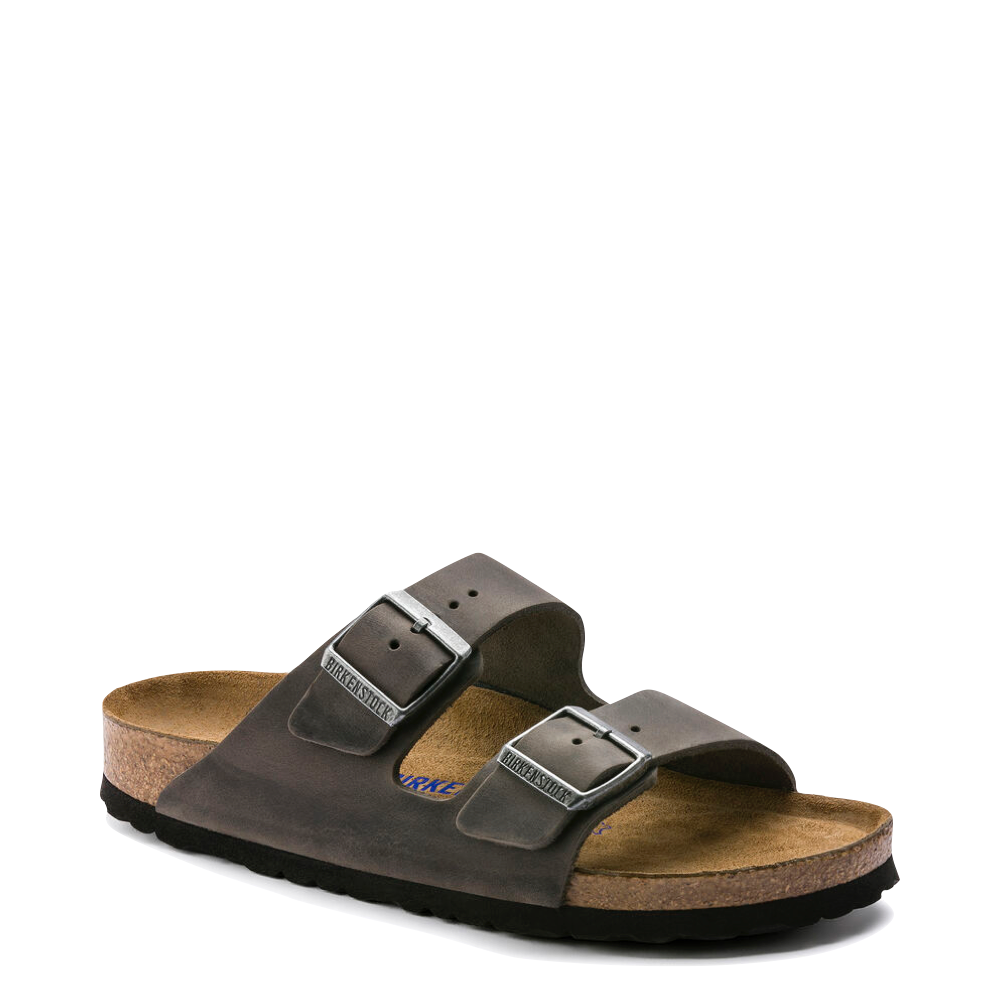 Toe view of Birkenstock Arizona Leather Soft Footbed Sandal for unisex.