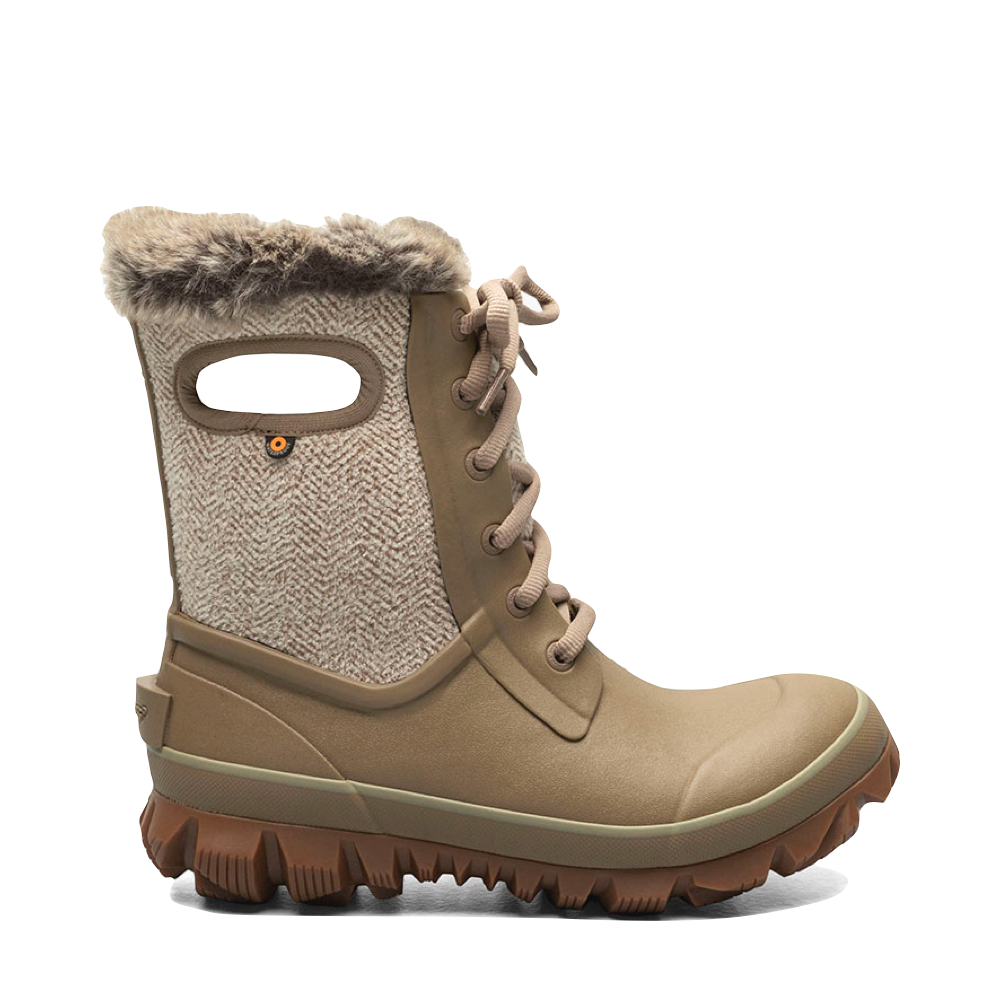 Side (right) view of Bogs Arcata Cozy Chevron Waterproof Boot for women.