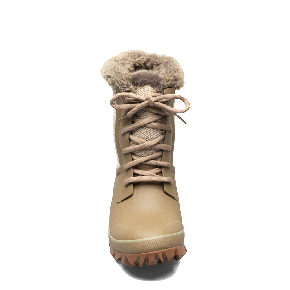 Frontview of Bogs Arcata Cozy Chevron Waterproof Boot for women.