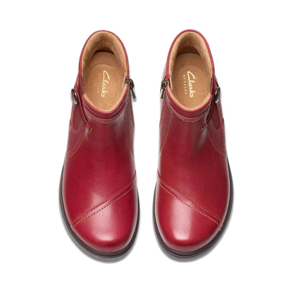 Clarks boots womens red on sale