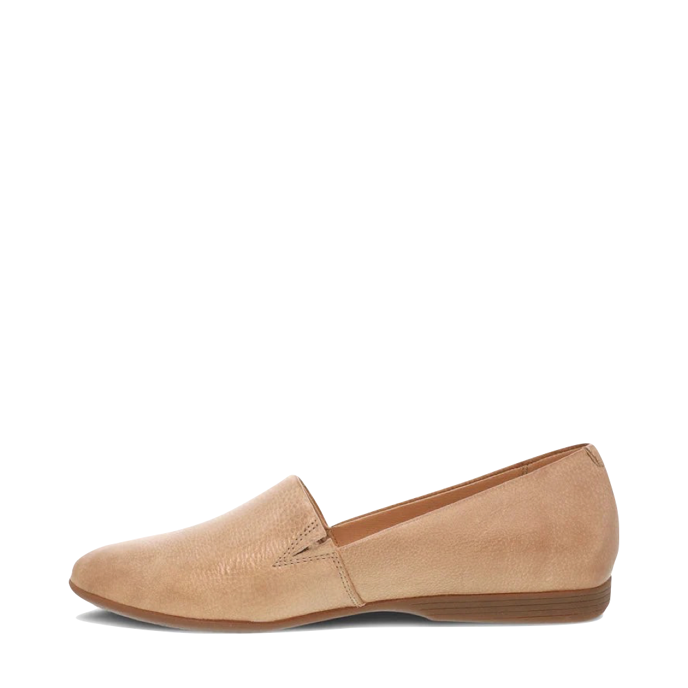 Side (left) view of Dansko Larisa Leather Flat Slip On Loafer for women.