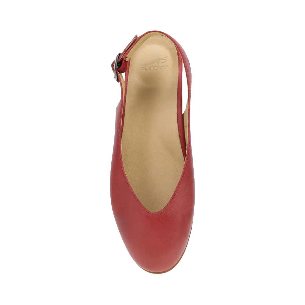 Top-down view of Dansko Lea Sling Back Flat for women.