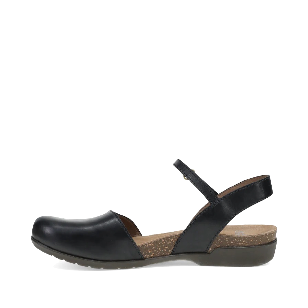 Side (left) view of Dansko Rowan Closed Toe Sandal for women.