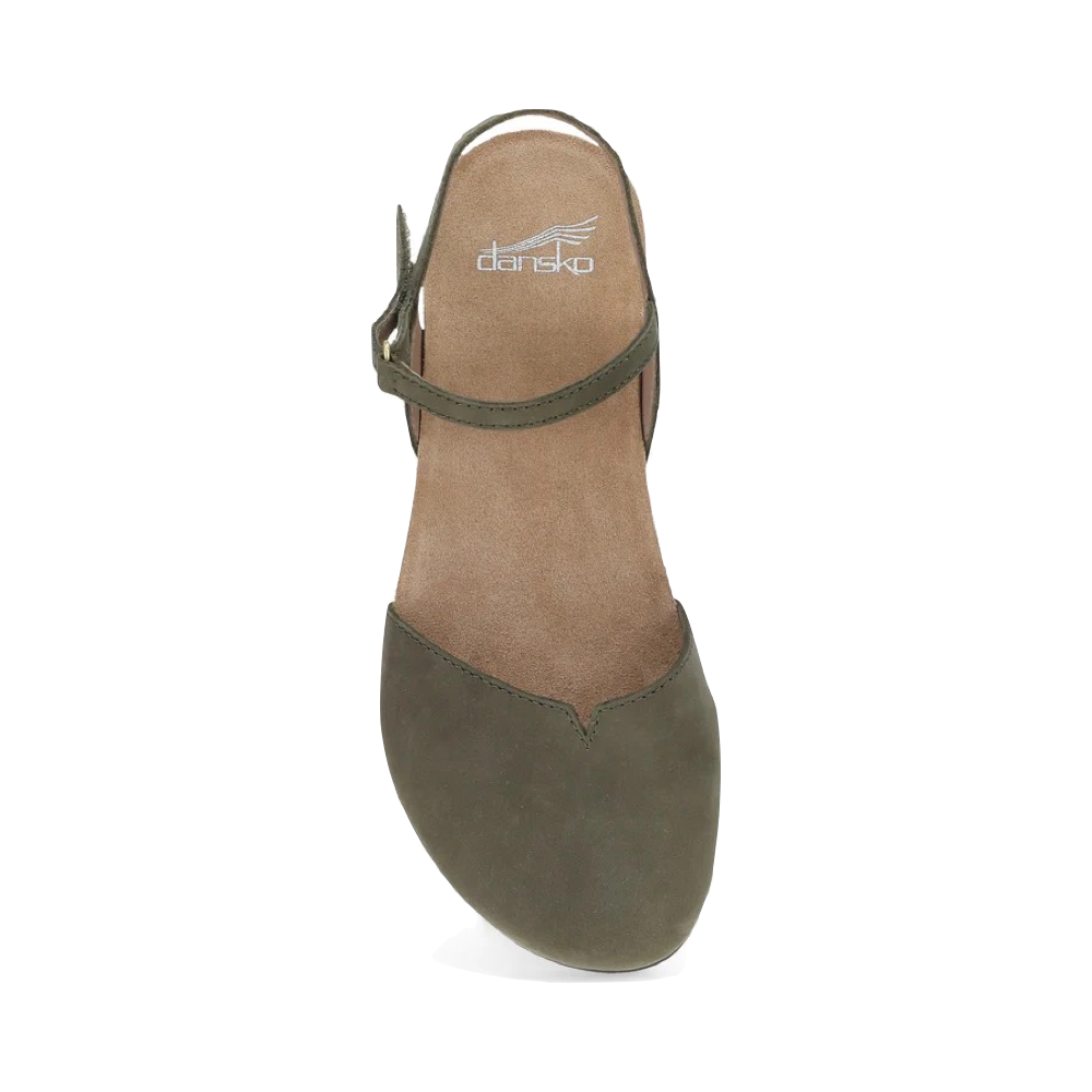 Top-down view of Dansko Rowan Closed Toe Sandal for women.