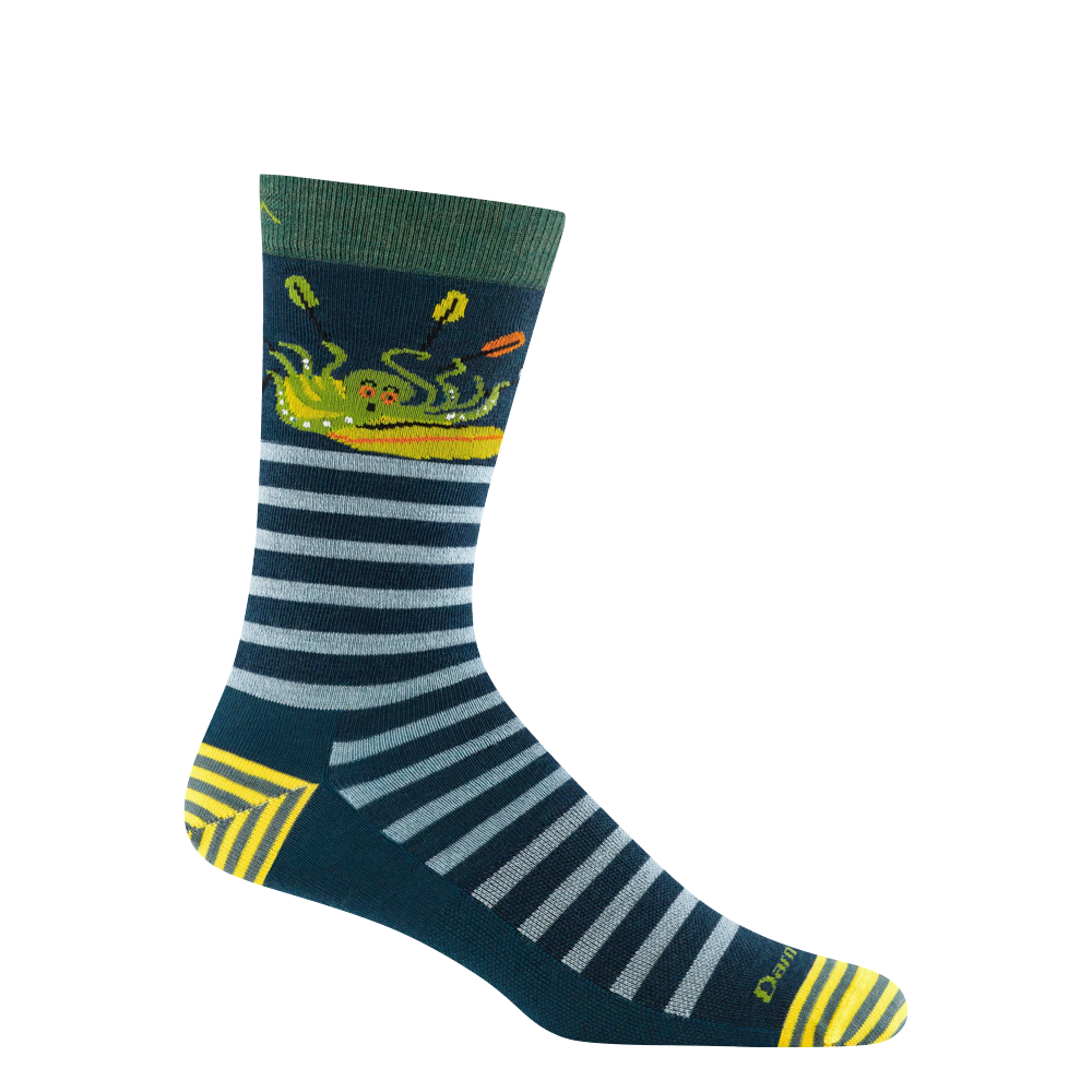 Side (right) view of Darn Tough Animal Haus Crew Lightweight Lifestyle Sock for men.