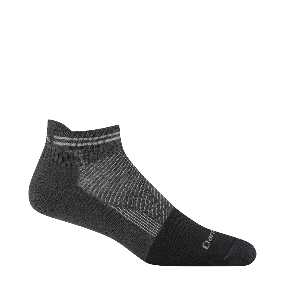 Side (right) view of Darn Tough Steely No Show Tab Lightweight Work Sock for men.