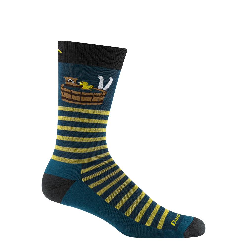 Side (right) view of Darn Tough Wild Life Crew Lightweight Lifestyle Sock for men.