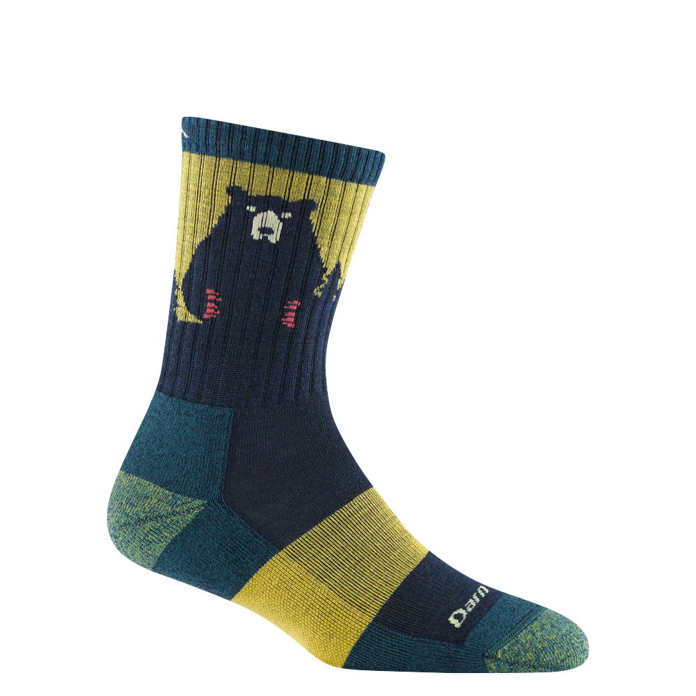 Side (right) view of Darn Tough Bear Town Micro Crew Lightweight Hiking Sock for women.