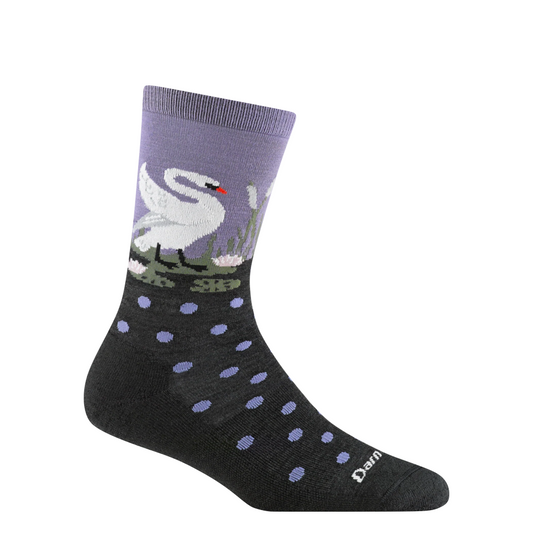 Side (right) view of Darn Tough Wild Life Crew Lightweight Lifestyle Sock for women.