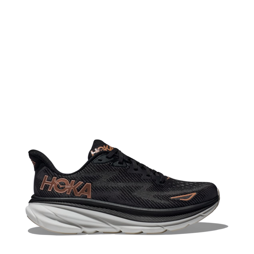 Side (right) view of Hoka Clifton 9 Sneaker for women.