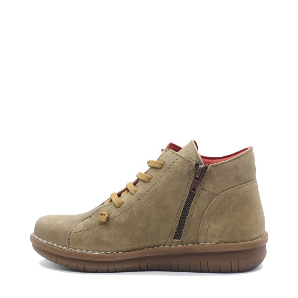 Side (left) view of Jungla Jockey Elastic Lace Sneaker for women.