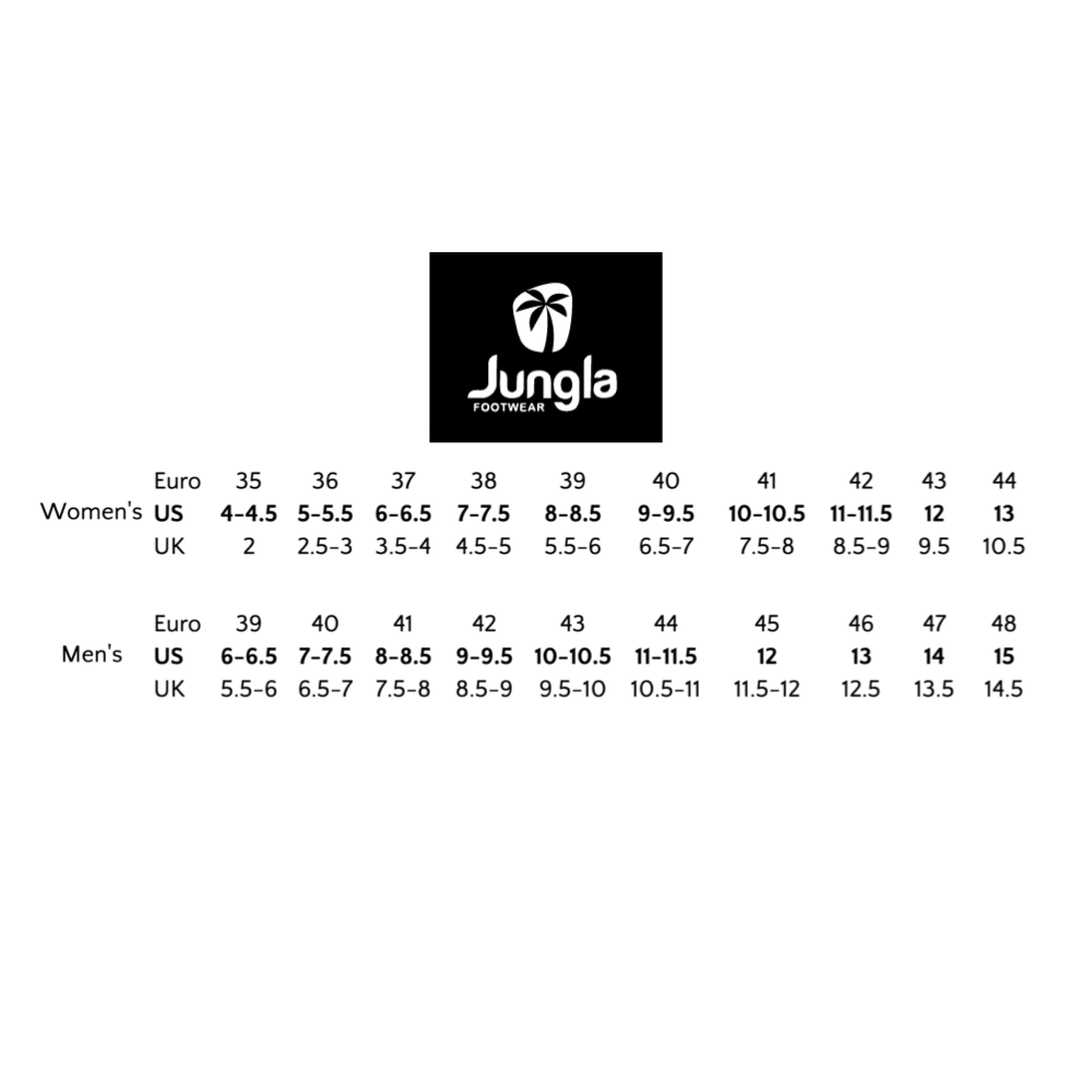 Jungla sizing chart.