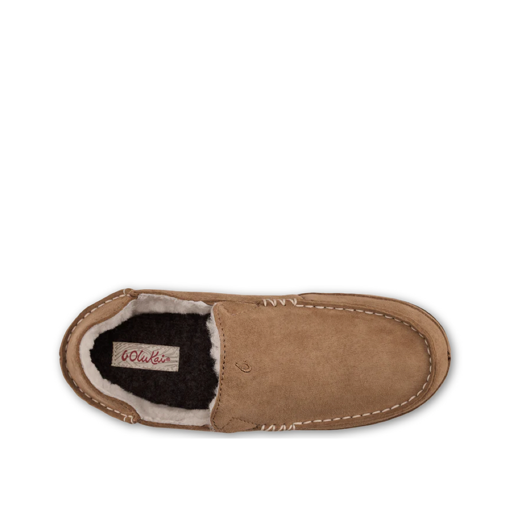 Top-down view of OluKai Nohea Shearling Lined Slipper for women.