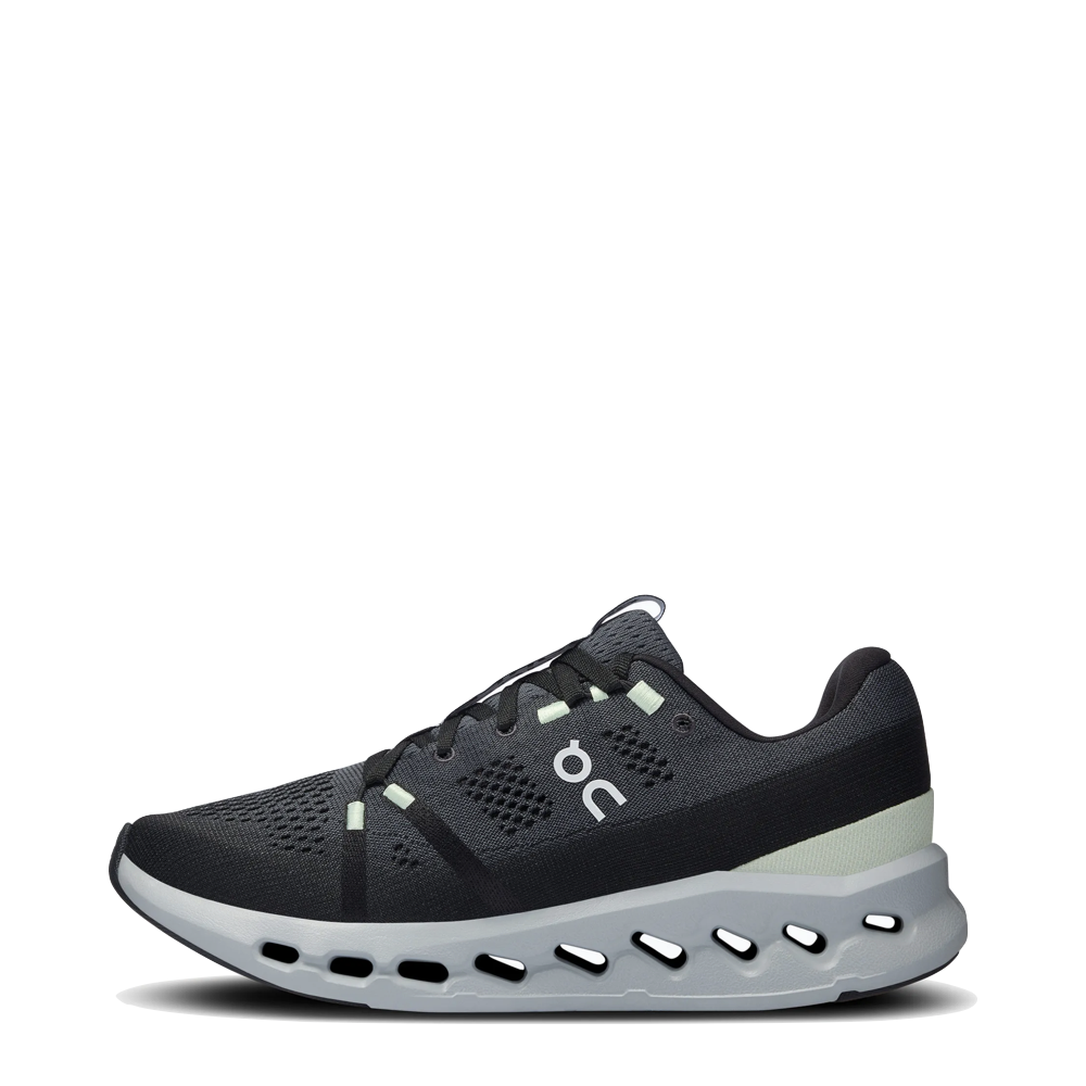 Side (left) view of On Cloudsurfer Running Sneaker for women.