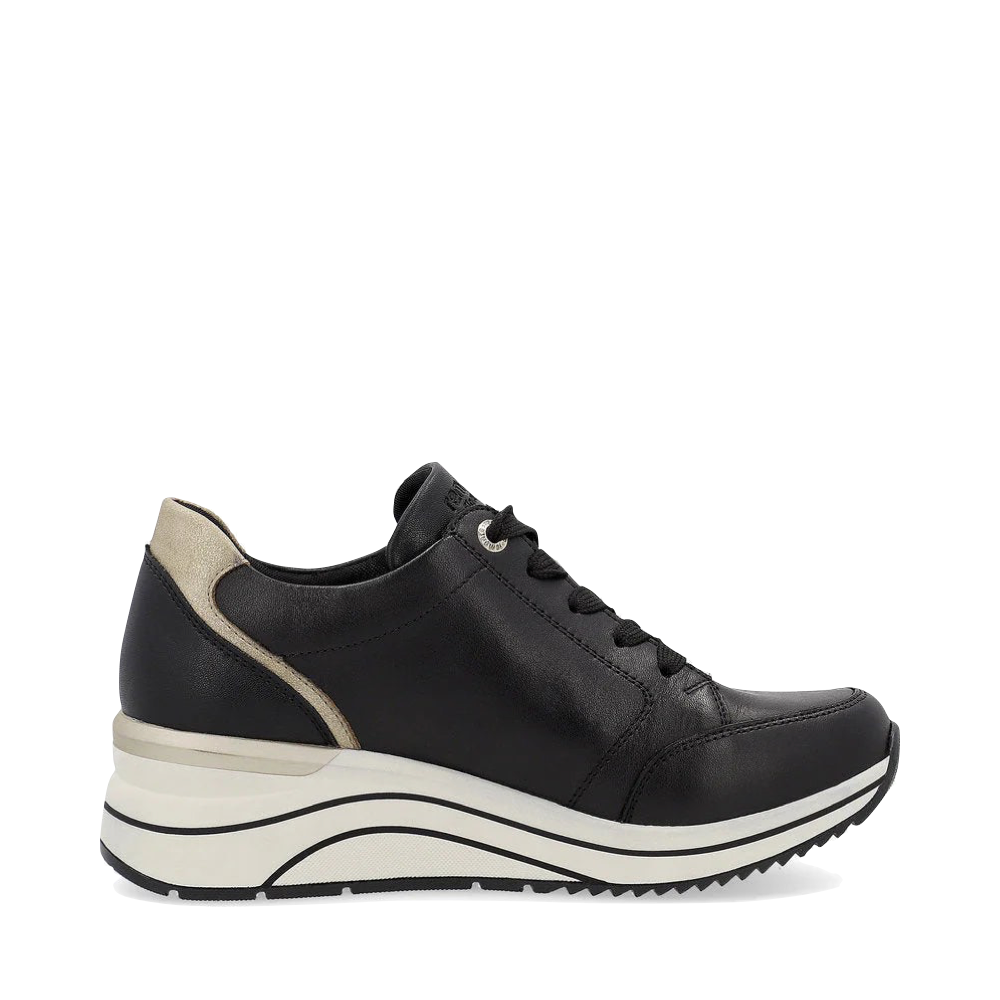 Side (right) view of Remonte Eleni 03 Wedge Sneaker for women.