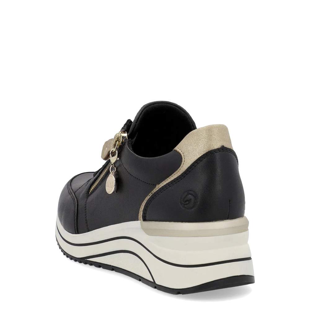 Heel view of Remonte Eleni 03 Wedge Sneaker for women.