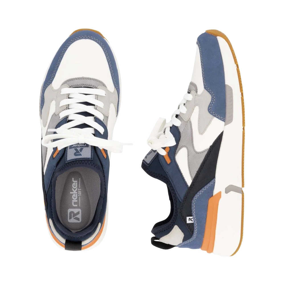 Top-down and side view of Rieker Justus 03 Sneaker for men.