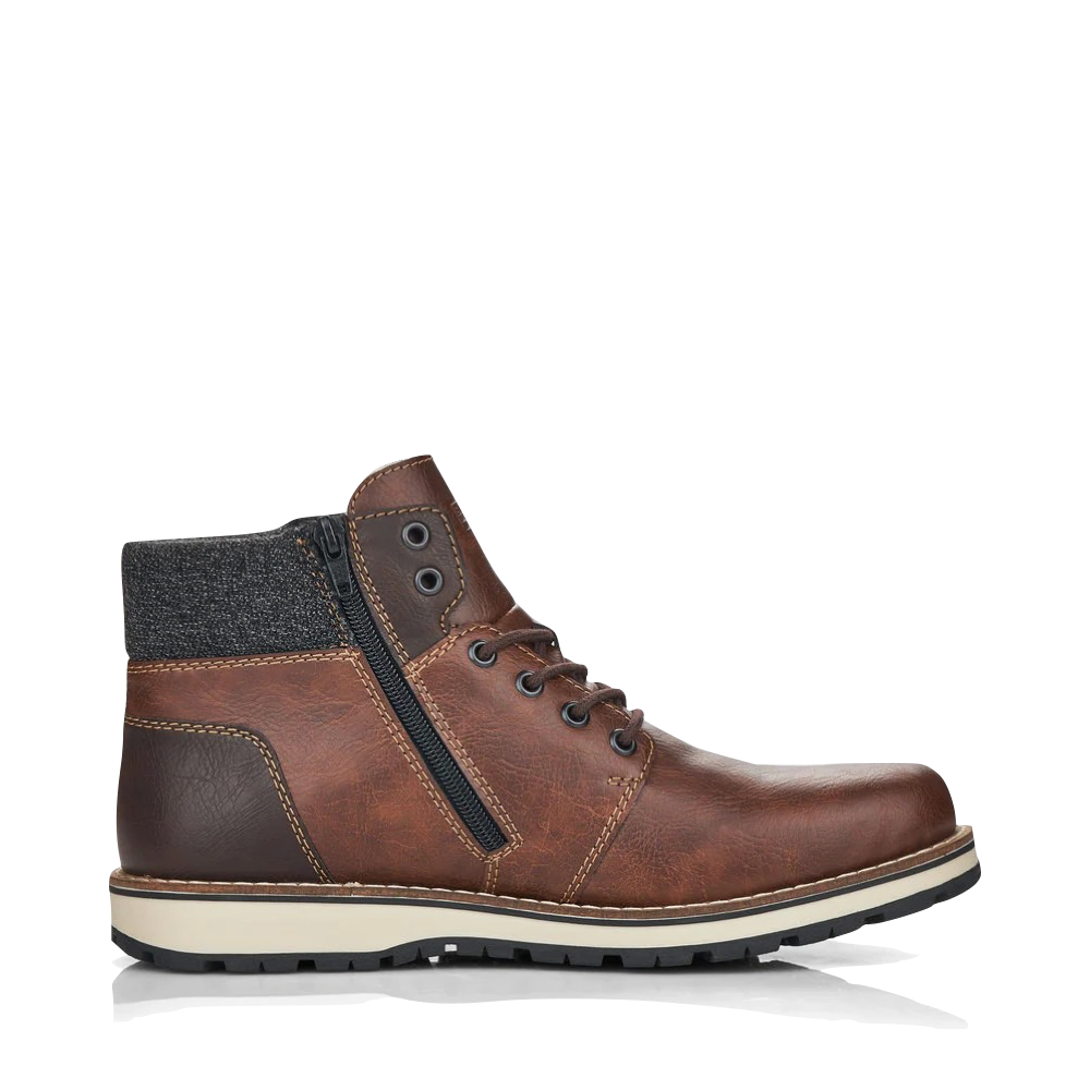 Side (right) view of Rieker Ronnie 25 Waterproof Lace Boot for men.