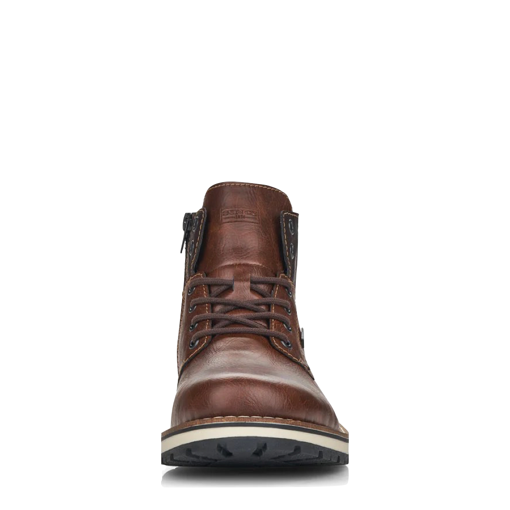 Front view of Rieker Ronnie 25 Waterproof Lace Boot for men.