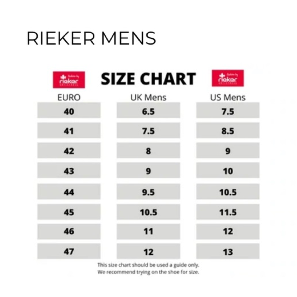 Rieker sizing chart.