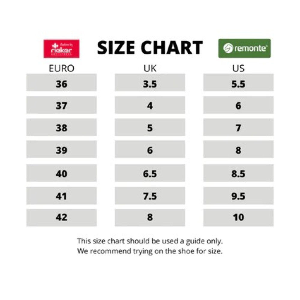 Rieker sizing chart.