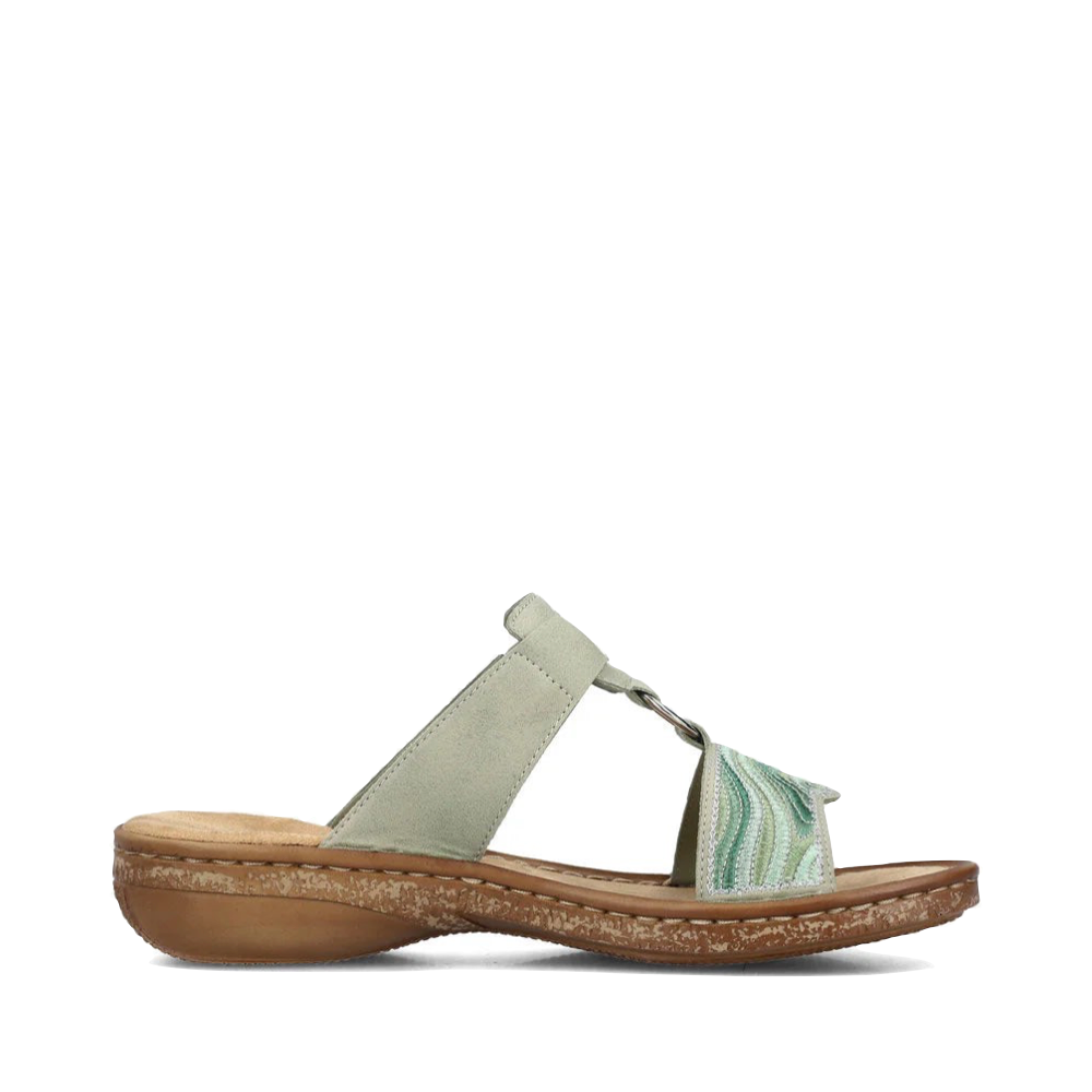 Side (right) view of Rieker Regina 29 Slide Sandal for women.