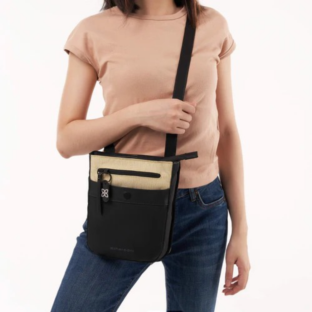 Model view of Sherpani Prima Anti-Theft Crossbody Bag.