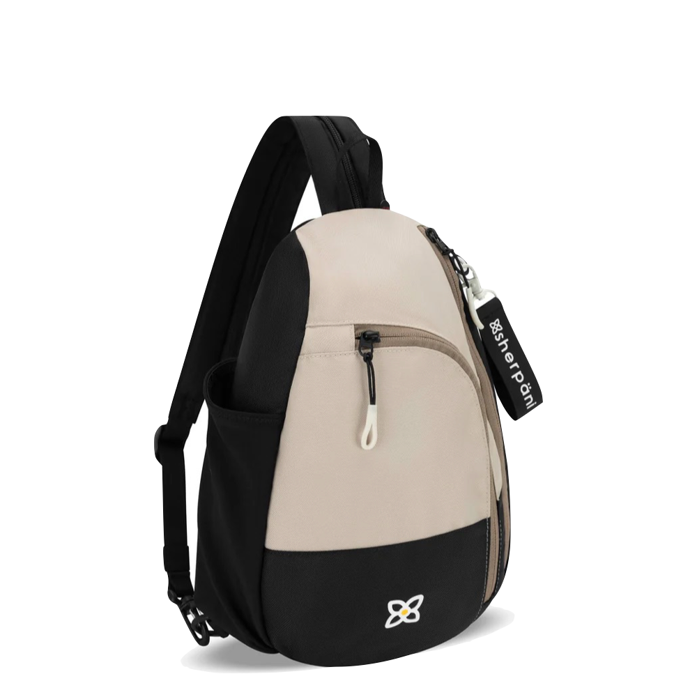 Front view of Sherpani Wayfarer Convertible Sling Backpack.