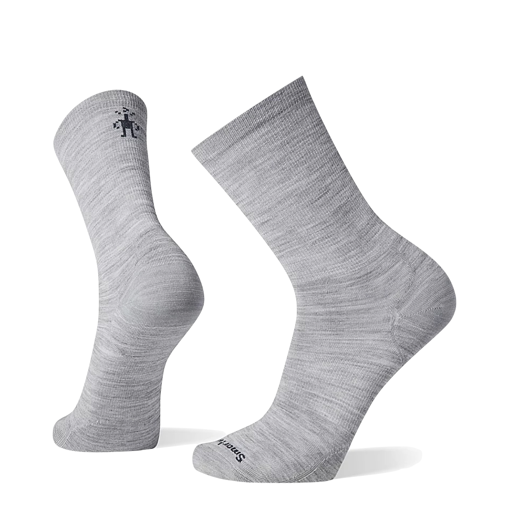 Side (left) and bottom view of Smartwool Zero Cushion Everyday Anchor Line Crew Socks for men.