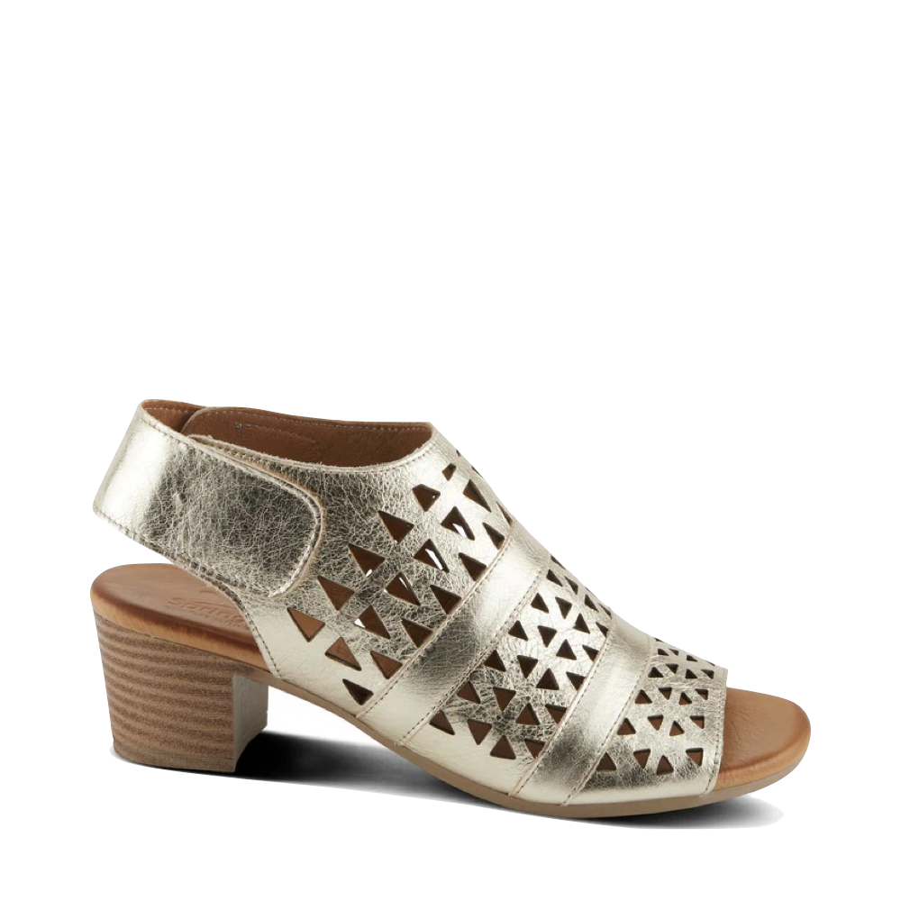 Side (right) view of Spring Step Dorotha Heeled Sandal for women.