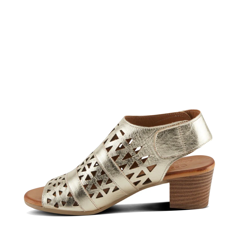 Side (left) view of Spring Step Dorotha Heeled Sandal for women.