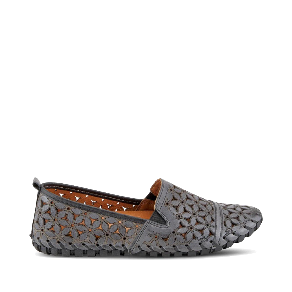 Side (right) view of Spring Step Flowerflow Slip On Flat for women.