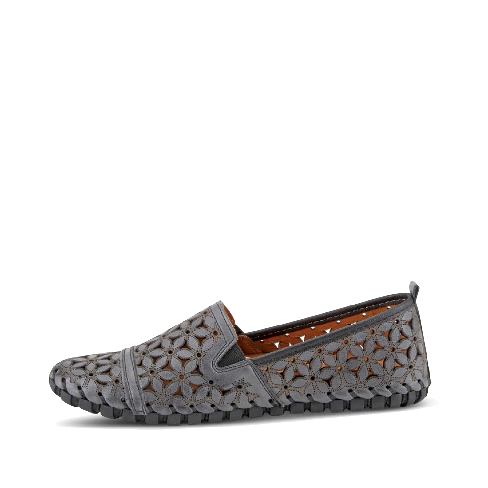 Side (left) view of Spring Step Flowerflow Slip On Flat for women.