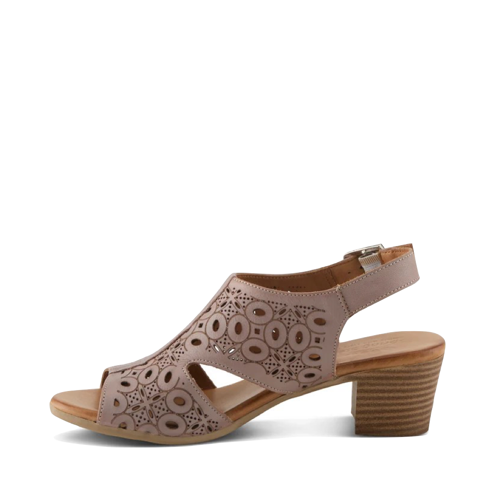 Side (left) view of Spring Step Kovach Heeled Sandal for women.