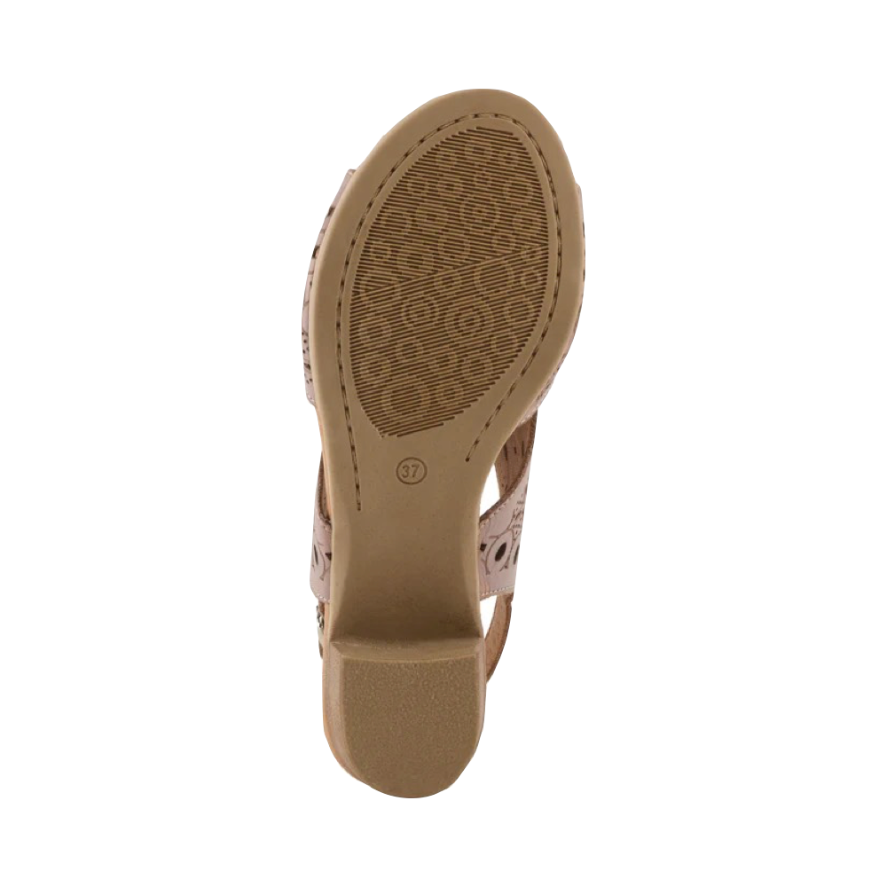 Bottom view of Spring Step Kovach Heeled Sandal for women.