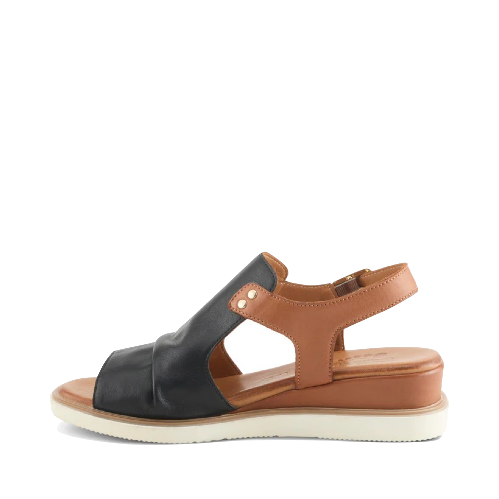 Side (left) view of Spring Step Locals Wedge Sandal for women.