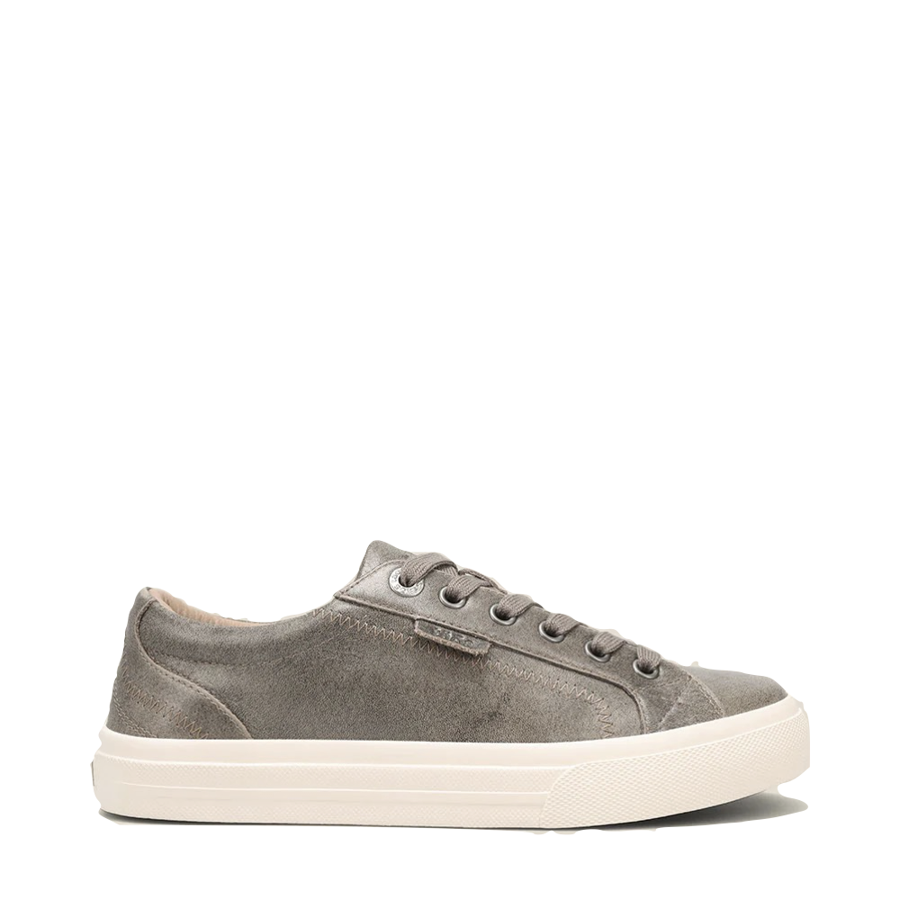 Side (right) view of Taos Plim Soul Luxe Leather Lace Sneaker for women.