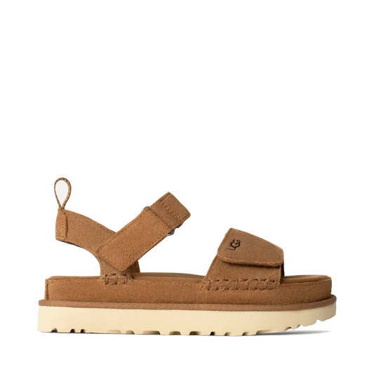 Side (right) view of Ugg Goldenstar Platform Sandal for women.