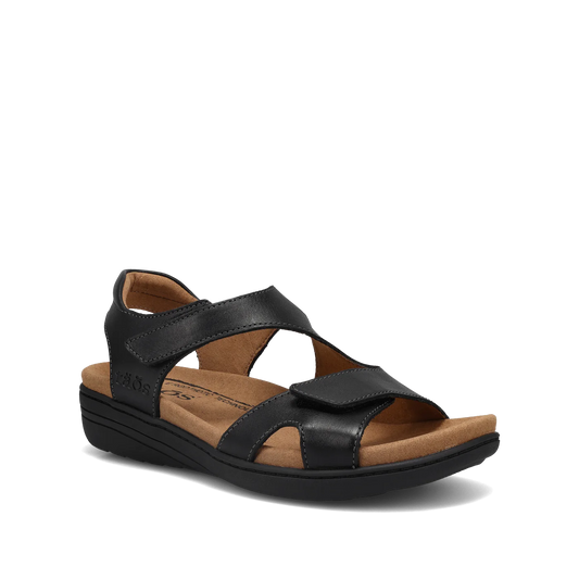 Taos Women's Serene Leather Sandal in Black