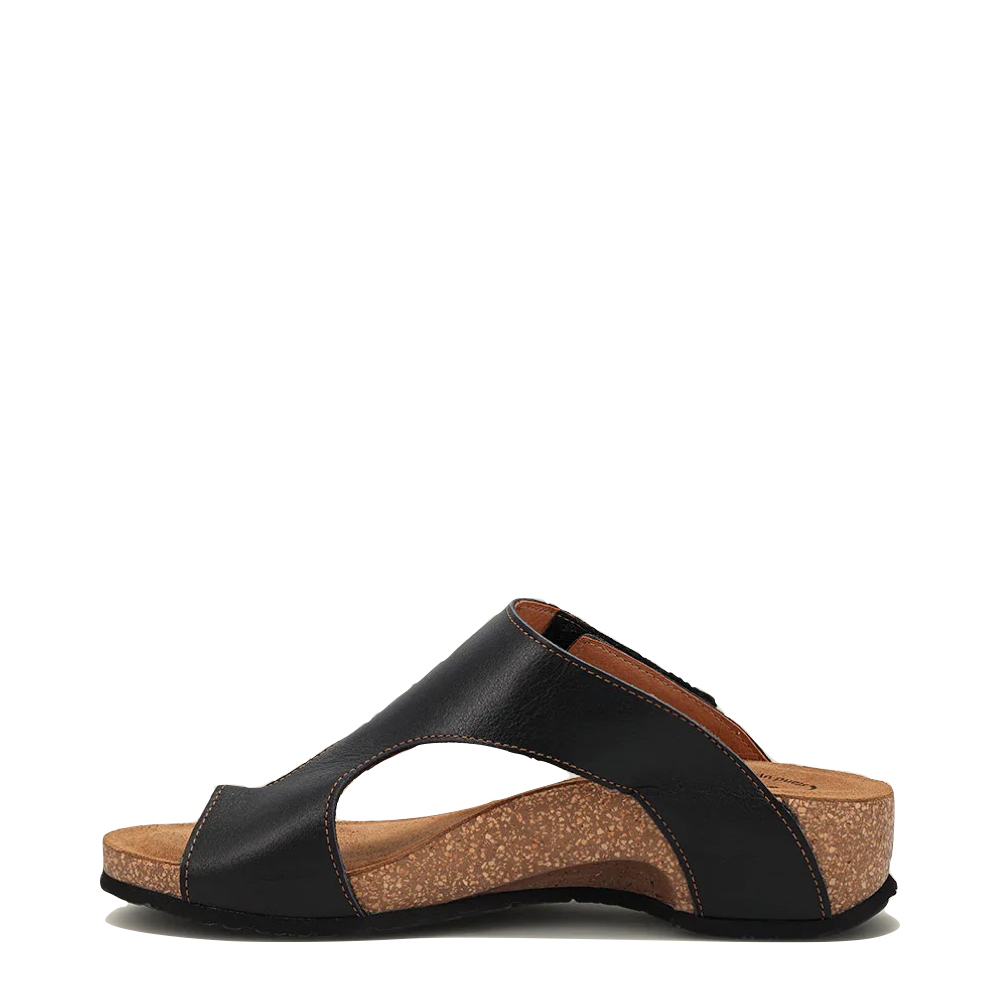 Taos Women's Loop Slide Thong Sandal in Black