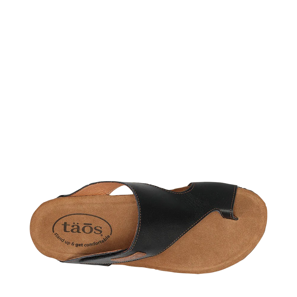 Taos Women's Loop Slide Thong Sandal in Black